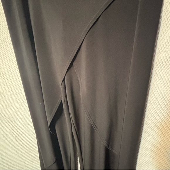 SYMPLI Sz 14 Overlay Asymmetrical Black Wide Leg Pull On Elastic Waist Pants - Picture 3 of 8